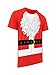 fresh tees® Santa Claus Novelty T-Shirt Christmas Shirts (Large) Red