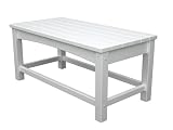 Polywood Outdoor Furniture Club Coffee Table, White-Recycled Plastic Materials