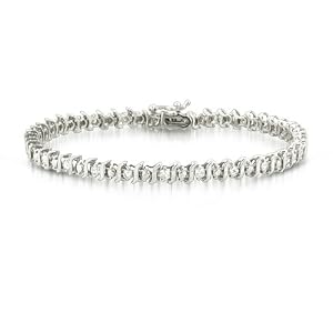 1.00 Carat Diamond 10K White Gold Tennis Bracelet 7 by