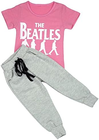 Careesoffe Baby Girls Tracksuit Top T-shirt +Trousers Summer Outfits 80cm(1-2Y)