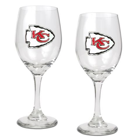 Kansas City Chiefs Set of 2 Wine Glasses