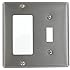 Leviton S126 2-Gang 1-Toggle, Decora/GFCI Device Combination Wallplate, Device Mount, Stainless Steel