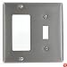 Leviton S126 2-Gang 1-Toggle, Decora/GFCI Device Combination Wallplate, Device Mount, Stainless Steel