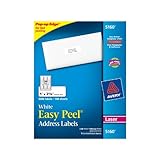 Avery Easy Peel White Mailing Labels for Laser Printers, 1 x 2.62 Inch, Box of 3000 Labels (5160)