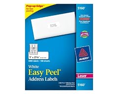 See more detail about Avery Easy Peel White Mailing Labels for Laser Printers, 1 x 2.62 Inch, Box of 3000 Labels (5160)