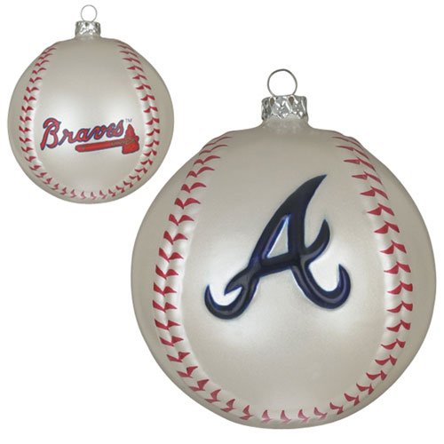 Atlanta Braves MLB Glass Baseball Ornament (3-inch)