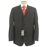 Hugo Boss Mens Single Breasted 3 Button Black Pinstripe Wool Suit - Size 44L at Hugo Boss