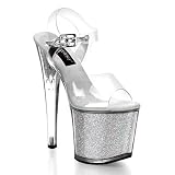 Pleaser Shoes WomenÕs TABOO-708G, 7 1/2" Stiletto Heel Ankle Strap Platform Sandal