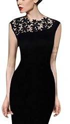 Cocktail Above the Knee Floral Print Lace Vintage Bodycon Dress/Club Dress/Evening Dress/Party Dress/Mini Dress 