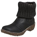 El Naturalista Women's N097 Iggdrasil Knit Cuff Boot,Black,39 EU