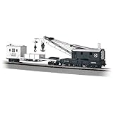 Bachmann 250 Ton Crane And Boom - Santa Fe - Black And Silver - N Scale