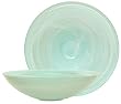Colorful Art Glass Green Large Round Buffet Bowl 15 1/2"D, 4 1/2"H
