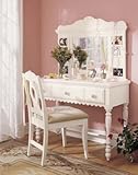 IMAGE OF Spring Garden Leg Vanity/ Writing Desk with Mirror - Lea 418-266