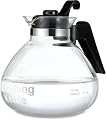 Medelco 1-WK112-BL-4 12-Cup Glass Stovetop Whistling Kettle