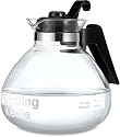 Medelco 1-WK112-BL-4 12-Cup Glass Stovetop Whistling Kettle