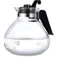 Medelco 12 Cup Glass Stovetop Whistling Tea Kettle