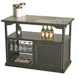 Coastal 48" Kitchen Island with Tile Top Finish: Black