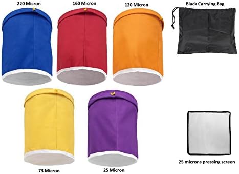 Homesources 5 Gallon 5-bag Herbal Ice Bubble Hash Bag Essence Extractor Kit
