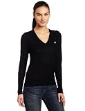 Fred Perry Women's Plain V-Neck Sweater, Black, 4