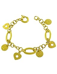 14 Karat Yellow Gold Etruscan Charm Bracelet (7 inch)