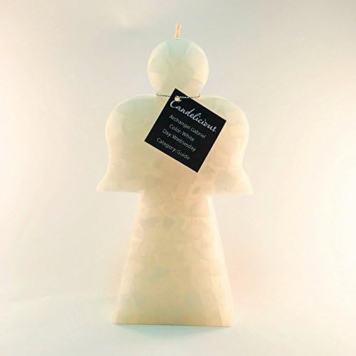 Candles Single Wick White Wax Chunks Angel Handmade Decorative, Archangel Gabriel. Holiday Present. Christmas Gift. Hand Poured in Costa Rica. Candelicious.