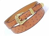 (エルメス)<strong>HERMES</strong> オーストリッチ GD デザインベルト ブラウン C刻印 並行輸入品
