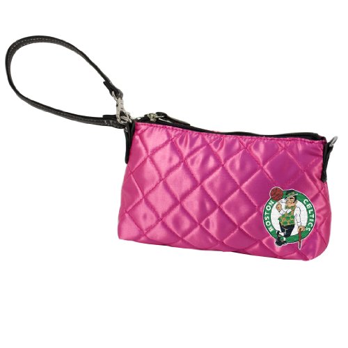 NBA Boston Celtics Pink Quilted Wristlet