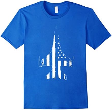 Men's Cool U.S Air Force Shirt - F16 U.S Flag shirt Small Royal Blue