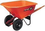 Ames True Temper 10 Cubic Foot Poly Tray Dual Wheel Contractor Wheelbarrow #BP10