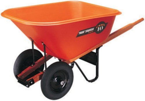 Ames True Temper 10 Cubic Foot Poly Tray Dual Wheel Contractor Wheelbarrow #BP10