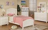 4pc Twin Size Bedroom Set Cape Cod Style in White Finish
