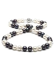 B&W "Duo" Freshwater Pearl Necklace: 7.0 - 8.0mm, 18" AA+