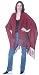 Alpaca Cape. Hand Woven Baby Alpaca Cape or Ruana In Maroon