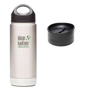 Klean Kanteen Coffee Set Wide Mouth Insulated Bottle with 2 Caps (Stainless Loop Cap and Cafe Cap)