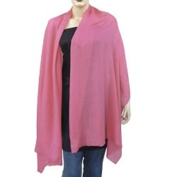 Pink Cashmere Pashmina Wraps Handcrafted in India 80 x 28 inches