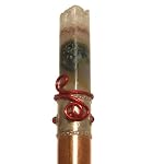 Amethyst Wand 01 Metal Copper Red Guinea Feather Garnet Crystal Healing 10.6