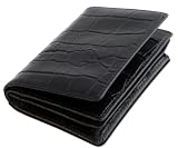 DataSafe RFID Shielding Italian Leather Croc Embossed Mid-Flap Credit Card Wallet