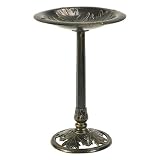 Astonica 50803600 Cast Iron Antique Bronze Finish Outdoor Garden Bird Bath