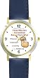 Habit 1 - Those Committed #2 (English Text) - DELUXE TWO-TONE WATCH from THE 7 HABITS - WATCH COLLECTION BY WATCHBUDDY&reg; - Arabic Numbers - Blue Leather Strap-Size-Large ( Men's Size or Jumbo Women's Size )