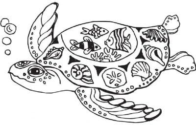 3 Pack Mounted Rubber Stamp Deco Sea Turtle (Product Catalog: Tools)