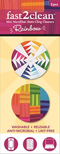 fast2cleanTM 2-Piece Rainbow Mini Microfiber Static-Cling Cleaners