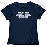 WORLD'S BEST Geotechnical Engineer Occupations Womens T-Shirt (Navy Blue, Sizes X-Small - XXX-Large)