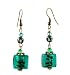 Earrings - E300 - Murano Style Glass - Sm Square ~ Teal