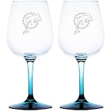 Boelter Miami Dolphins 12oz. Wine Glasses- Set of 2 Set of 2