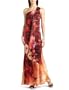 ABS Allen Schwartz Women's Belt Strap Printed Gown,Crimson,2