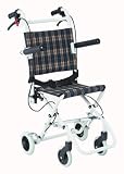 Portable Superb Lightweight Alumnium 15 Folding Wheelchair with Flip-up Armrests, Solid Castors, Footrest, Seatbel, Dual Handbrakes and Carrying Bag.