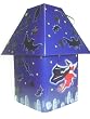 Halloween Tea Light Lantern Tin - Blue with Witches and Bats