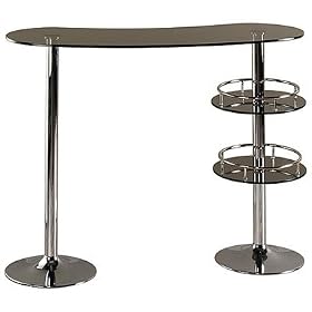 Retro Bar Table with Kidney-Bean Shaped Glass Top By Lumisource by Lumisource