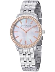 Stuhrling Original Womens 369.02 Regent Lady Majestic Swiss Quartz Mother-Of-Pearl Rose Tone Watch
