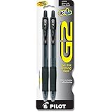 Pilot G2 Fine Point Rolling Ball Black Gel Ink Pens, 2-Pack (31031)